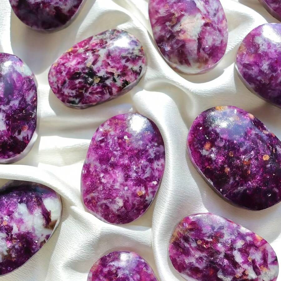 1 pièce Palmette sculptée en tourmaline violette naturelle pour la fabrication de bijoux et la décoration de la maison