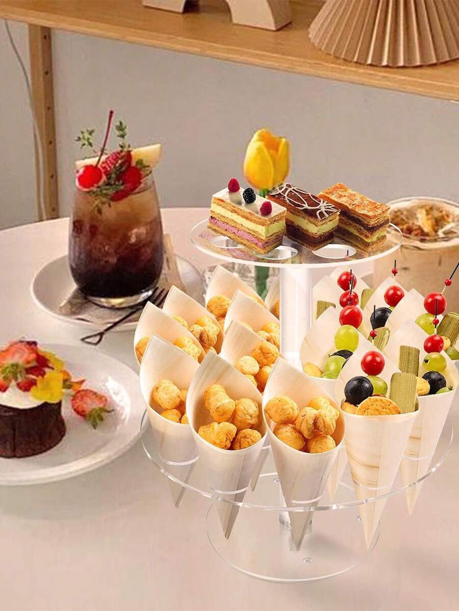 1/2PCS Ice Cream Stand, Clear Acrylic Party Ice Cream Cone Stand, Birthday Food Display Stand, Party Gathering Supplies