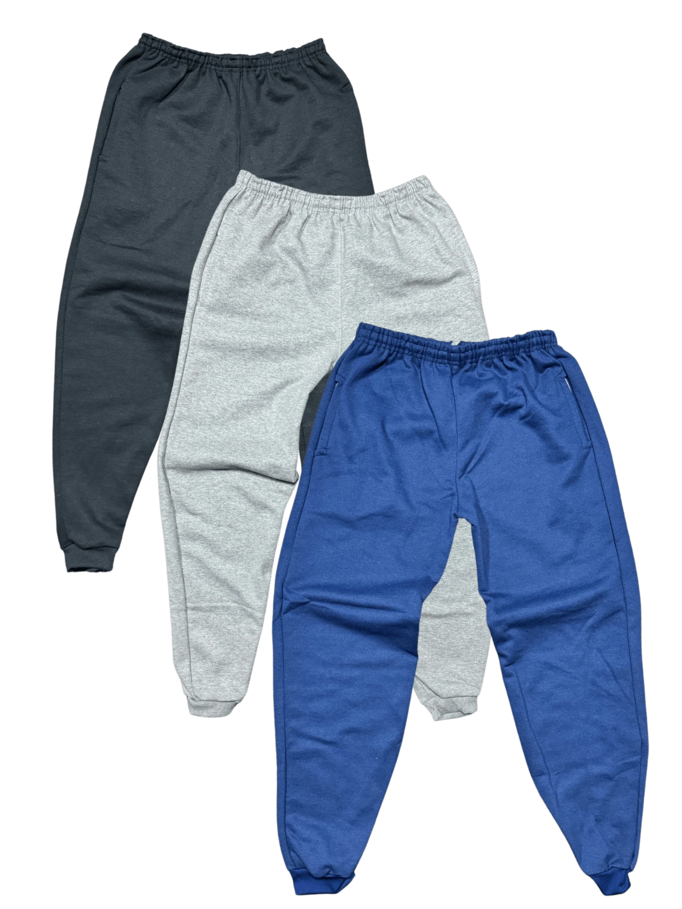 kit 03 calças moletom masculina academia inverno lazer variadas com punho p m g gg 100% algodão