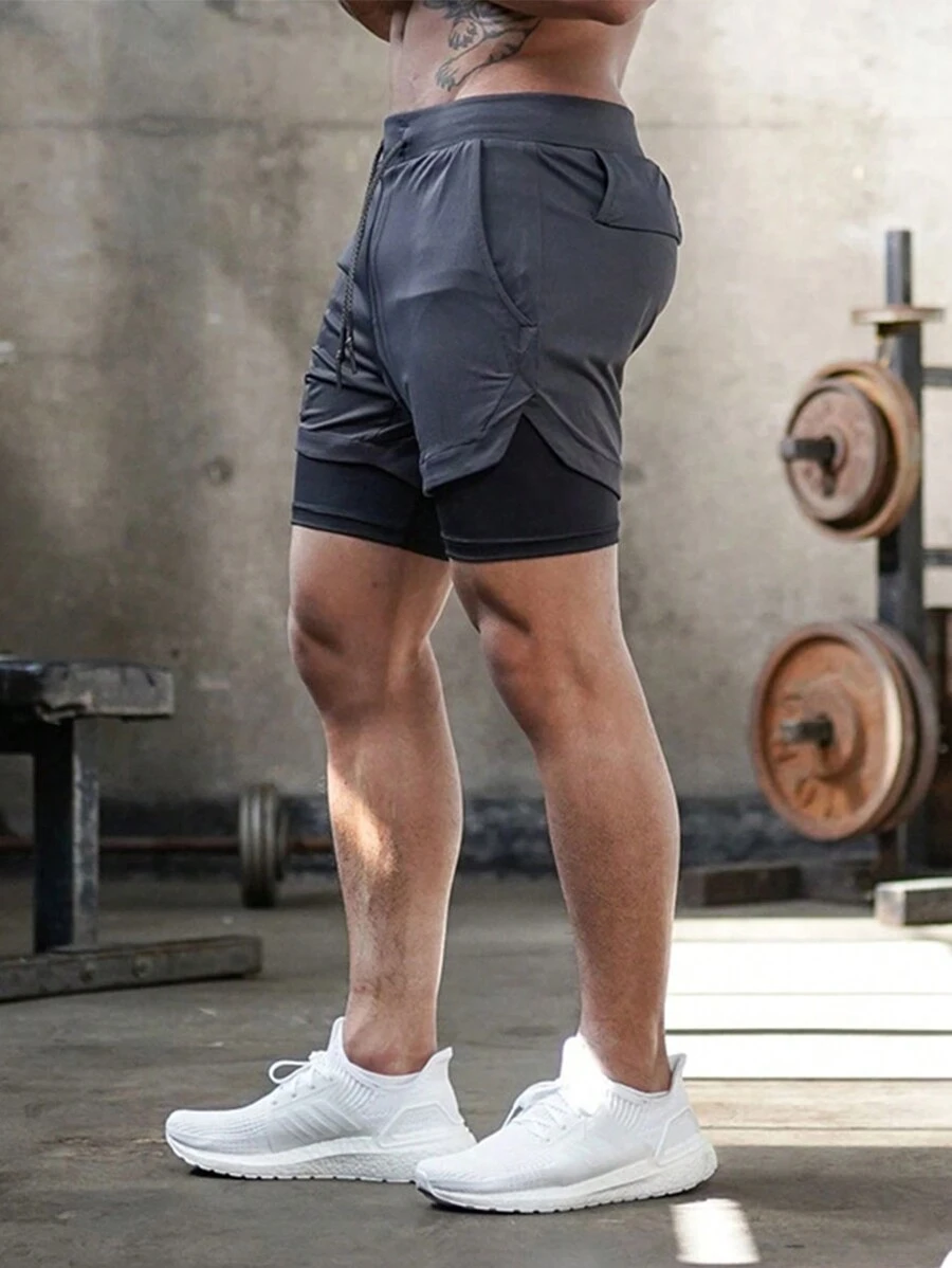 Pantalones Cortos Deportivos Transpirable Short Correr Gimnasio Casuales 2 en 1, Pantalones cortos deportivos Transpirable de camuflaje para hombre, de secado rápido, para entrenamiento, gimnasio, Fitness, Jogging