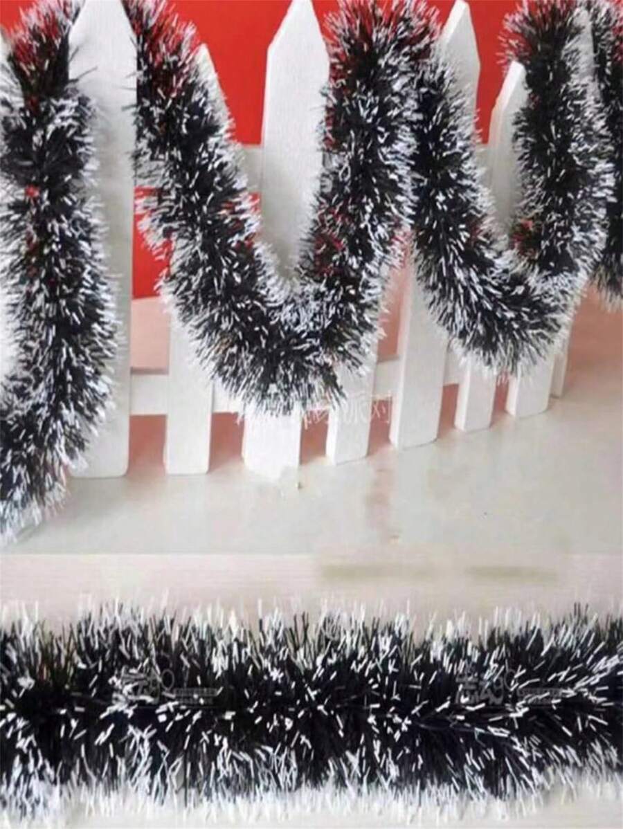 1 pièce Ruban de 200 cm de couleur de Noël, guirlande de ruban d'arbre de Noël, ornements suspendus, décoration d'arbre de Noël vert foncé et blanc, meilleurs cadeaux