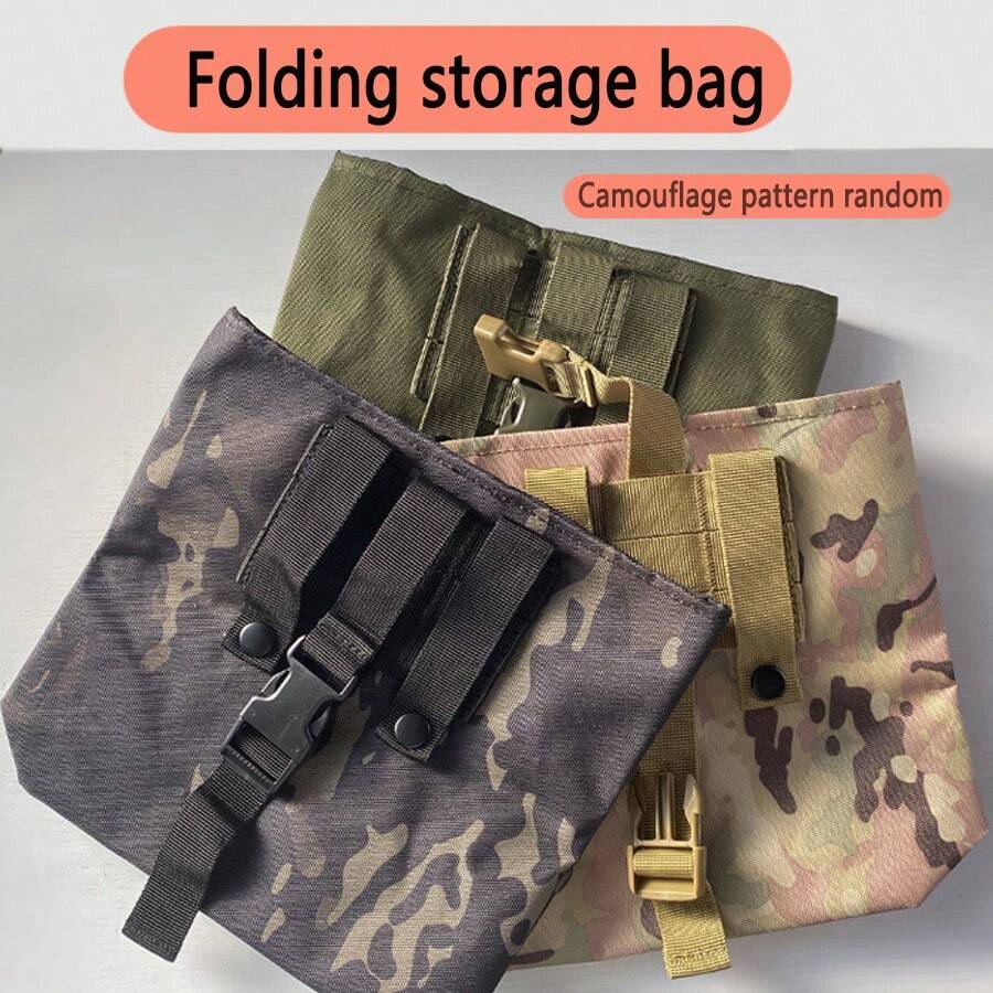 1pc Foldable Recycling Bag Multifunctional Waist Bag With Random Print For Outdoor Activities
