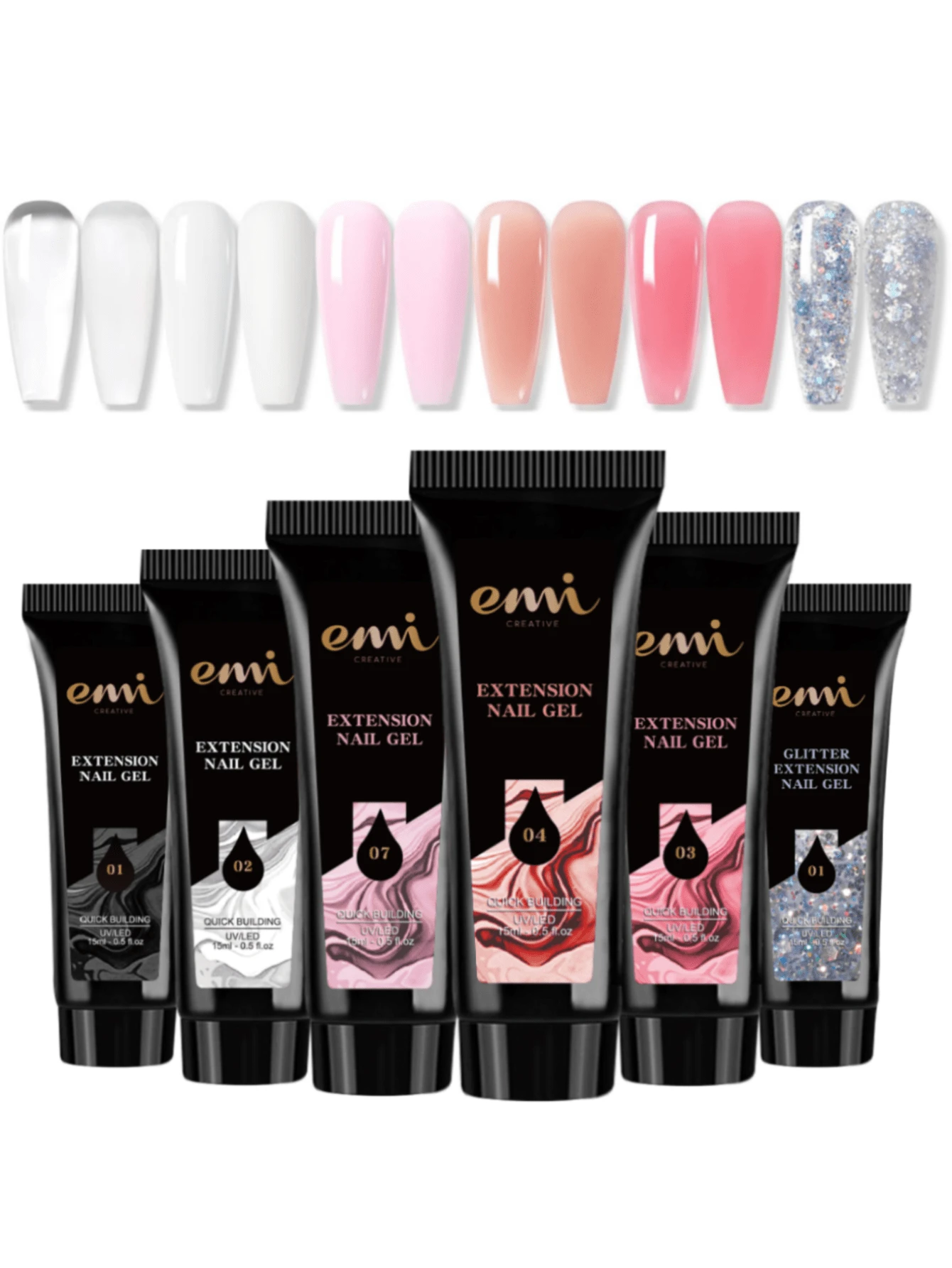 Colores de uñas en gel Poly: kit de 6 colores de gel de extensión Poly en tonos nude, rosa y marrón, adecuado para la vida diaria casual, kit de salón de uñas de manicura de gel UV removible, kit de gel de extensión de uñas construtoras, herramientas de belleza de arte de uñas DIY, regalos para el día de San Valentín/Navidad para mujeres
