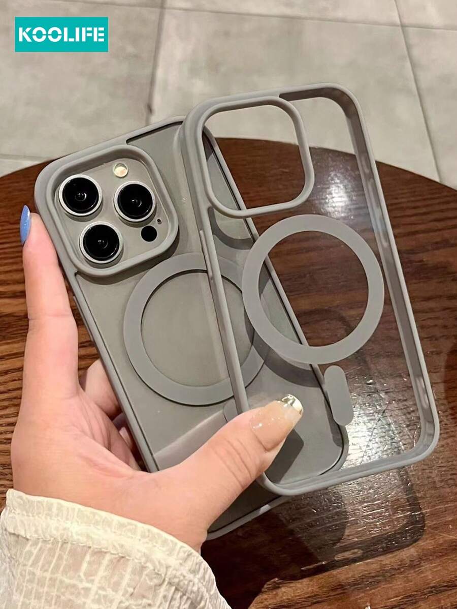Koolife 1pc Acrylic Magnetic Wireless Charging Shockproof Thin Soft TPU Candy Color Protective Phone Case Compatible With Apple 16/16 Pro Max/16 Pro/16 Pro/15/15 Pro/15 Pro Max/15 Plus/14/13/12/11