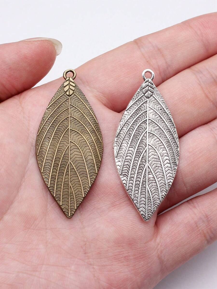 5 peças de pingentes de folhas de 50x22 mm (1,97x0,87 pol.) adequados para joias, roupas, chaveiros e acessórios faça você mesmo