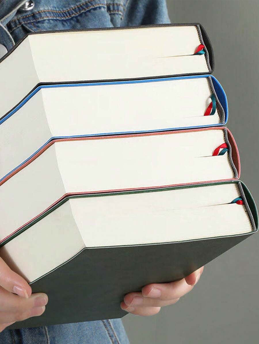 دفتر يوميات A5 سميك صلب 760 صفحة بأغلفة جلدية ناعمة، مناسب للرسم والكتابة، دفتر حسابات يدوي بسيط، كتاب صور