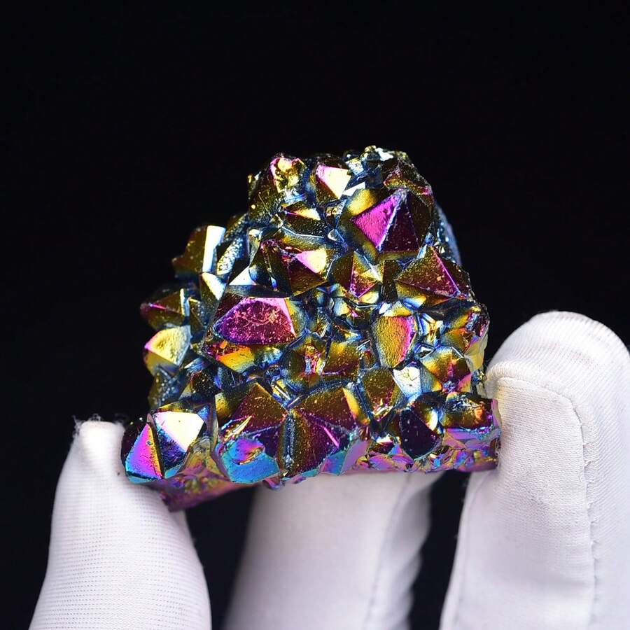 1PC Natural Crystal Electroplating Rainbow Colorful Angle Aura Asymmetrical Energy Stone Quartz Crystal Cluster For Healing Gift Decoration