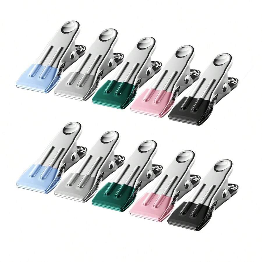 2,16 Zoll schwere Metall-Wäscheklammern 10/20/30 Packungen, Wäscheklammern für Fototrocknen, Wäscheleine, Wäsche, Socken, Beutel-Clips für Lebensmittel, Küche, Edelstahl mit Gummi, 6 Farben, Marke: Cowdro