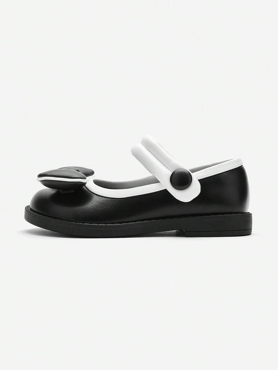 Balabala Girls' Princess Flats, Retro Chic Casual Spring/Autumn 2024 New Baby Fine Leather Shoes