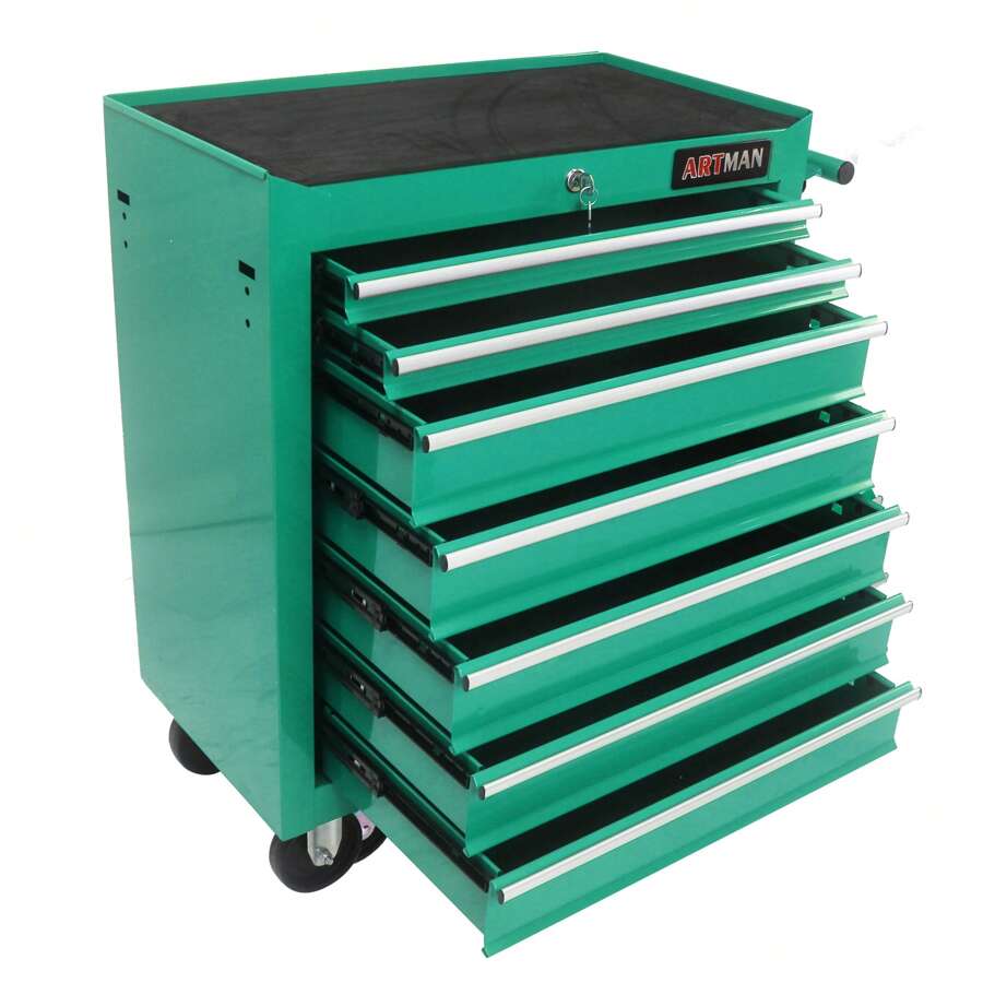 7-Drawer Meatl Rolling Tool Chest With Wheels,Tool Storage Cabinet With Locking System,Toolbox With Wheels For Garage, Warehouse, Workshop, Repair Shop- Green