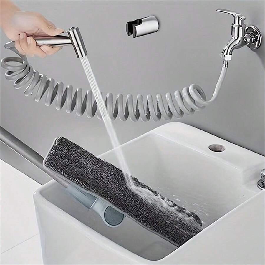 Set de ducha de alta presión de acero inoxidable de 3 piezas con pistola rociadora manual y accesorio de bidé - Accesorios de baño para una limpieza y comodidad mejorada. Set de pistola rociadora para inodoro y ducha presurizada, adecuada para baño, inodoro, exterior, etc. ¡Fácil de limpiar! Adecuada para alimentos y cocinas, utensilios de cocina y herramientas de cocina y viaje.