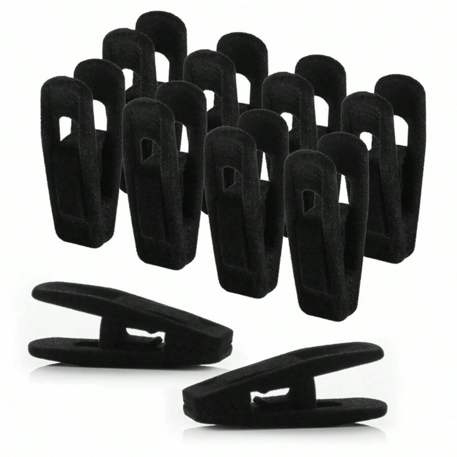 10pcs /20pcs Velvet Hangers Clips, Pants Hangers Velvet Clips, Strong Finger Clips Perfect For Thin Velvet Hangers
