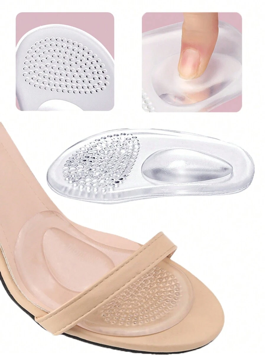 HALF INSOLE 1 pereche de tampoane de perne cu inserție în antepicior pentru femei, pantofi, anti-alunecare, din silicon, pentru ameliorarea durerii piciorului, pentru tocuri înalte, sandale, branțuri pentru pantofi cu gel pentru femei, pantofi cu tocuri înalte, femei, pantofi și bărbați, pantofi, pantofi, ținute zilnice de vară