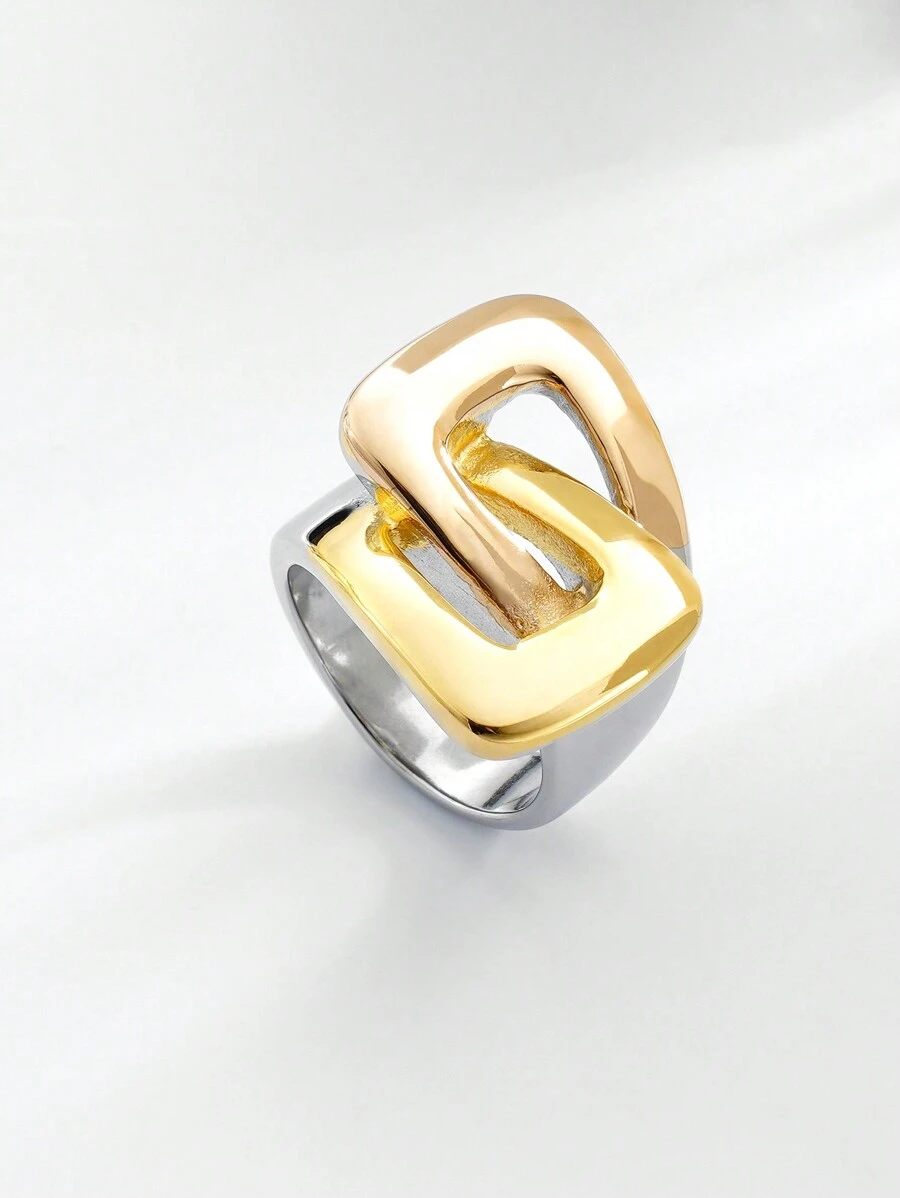 1 Stück schlichter und modischer Ring mit dreifacher Farbbeschichtung, Damenmodeaccessoire Geschenk, geeignet für den täglichen Gebrauch und Partys