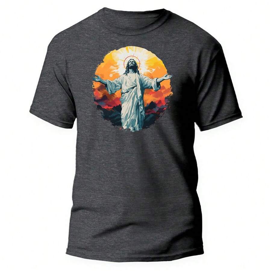 Camisa Camiseta Cristã Gospel Evangélica Estampada Jesus Cristo Redentor Unissex Tecido Premium 100% Algodão