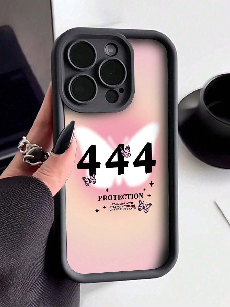 1pc Fashionable Thickened Shockproof Pink Halo Affirmative Trust Ladder Vintage Spirit Angel Pattern Phone Case, Compatible With IPhone& Compatible With Samsung Galaxy