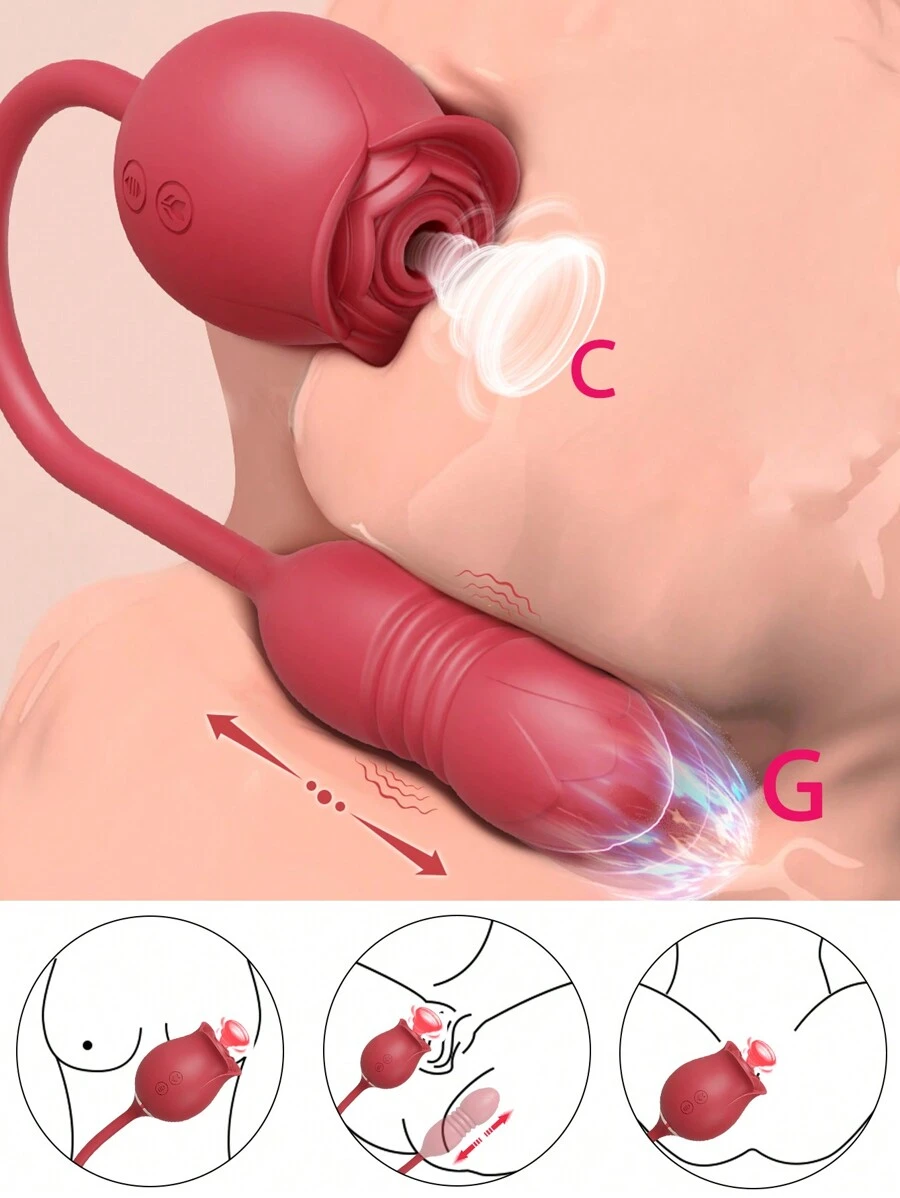 Sex Toys Sucking Vibrator a forma di rosa, Vibratore Dildo Spingente con Stimolatore Clitorideo Giocattolo Sessuale per la Masturbazione Femminile, Sucker per il clitoride, Prodotti erotici vibratore
vibrazione stimolatore
