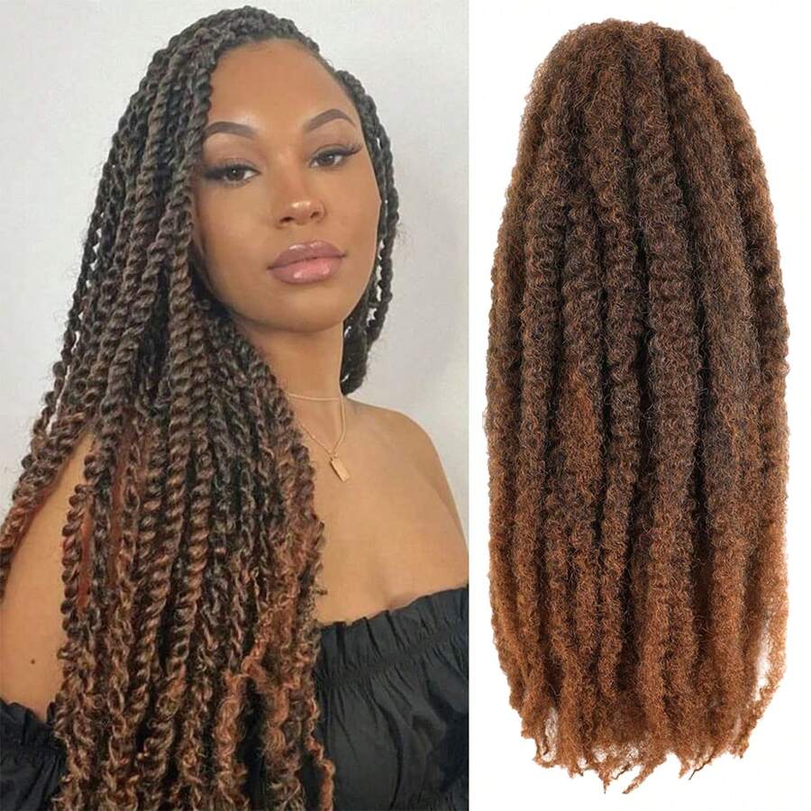 Drehzopf Haar 18 Zoll Drehhaar Lang 1 Packung Afro Kinky Curly Twist Häkeln Synthetisches Marley Haarverlängerungen