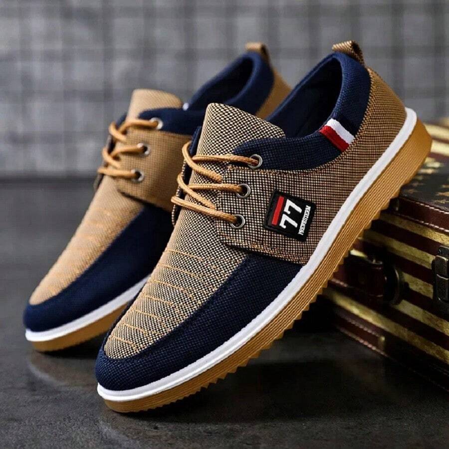 Zapatos casuales caballeros lona cómodos, clásicos, ligeras, transpirables, zapatos hombres vestir, trabajo, estudio, vida diaria, zapatos hombre casuales, CN40-CN47(25 MX-28.5 MX)