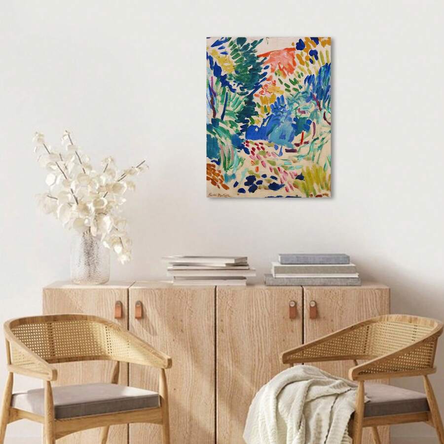 1pc/Frame Matisse Retro Abstract Painting Wall Art, Matisse Exhibition Art, Landscape Wall Art Canvas Prints, Watercolor Wall Art Posters, Matisse Poster, Matisse Wall Art, Matisse Garden, Wall Decor
