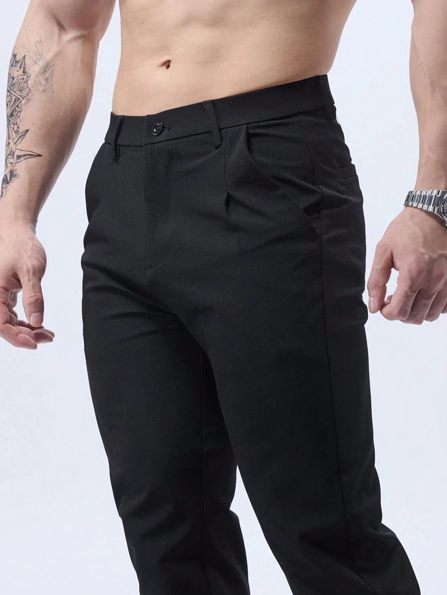 Casual Pants, Business Pants, Daily Commute, Straight Leg, Stretchy, Fashion