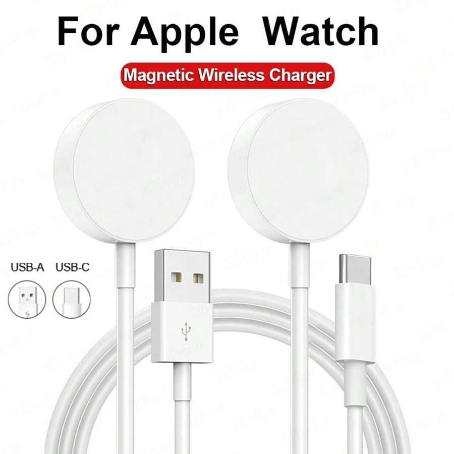 1pc Magnetic Wireless Charger 3.3ft/100cm Portable Charging Accessory Compatible With Apple Watch Series Ultra/9/8/7/6/SE/SE2/5/4/3/2/1 Portable Wireless Charger Compatible With Apple Watch, Wireless Magnetic Suction For Watch 6/SE/5/4/3/2 Series E Compatible With AIRPODS 2/3/Pro Fast Charging Cable Portable Charging Base Bracket Gifts For Family, Friends, Kids, Birthday, Christmas, Winter, Girlfriend, Boyfriend Suitable For Office, Dorm, And Home