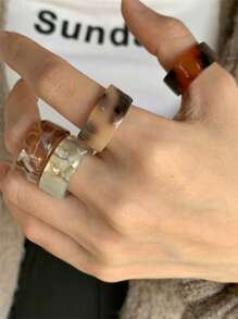 Wide Face Ring Set Of Four