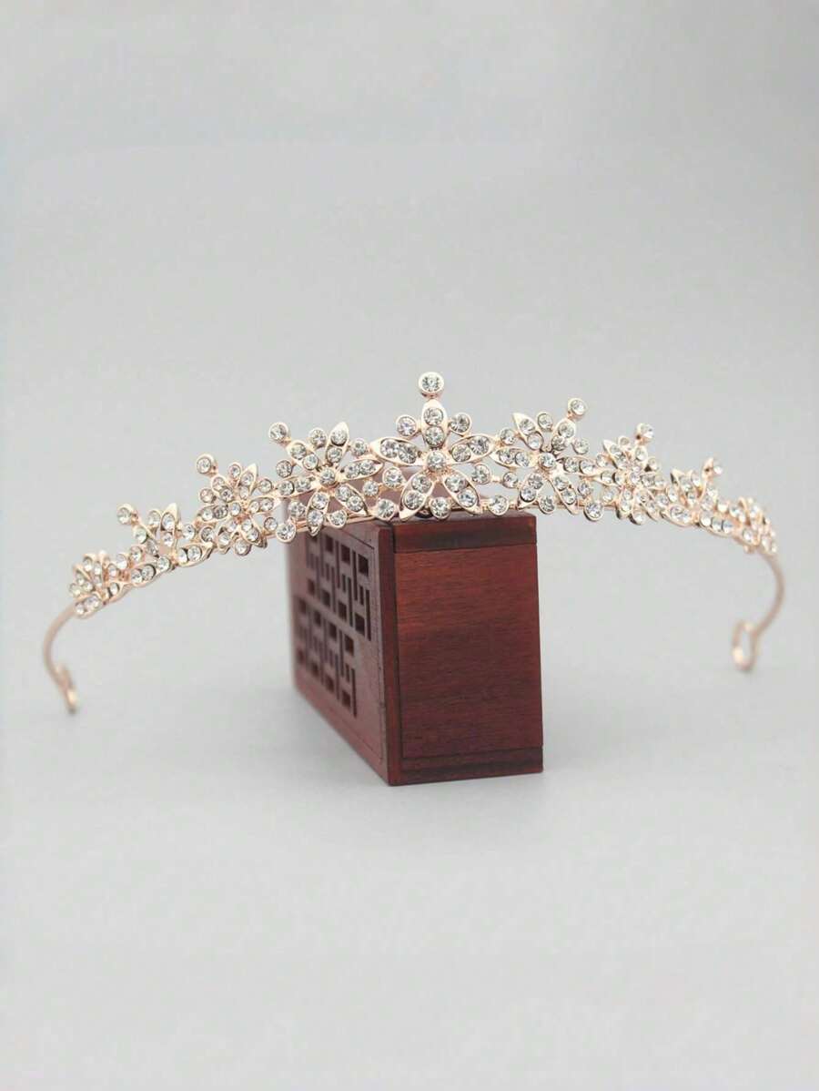 1st Meisjes Multicolor Metalen Strass Bloem Kroon Haarband
