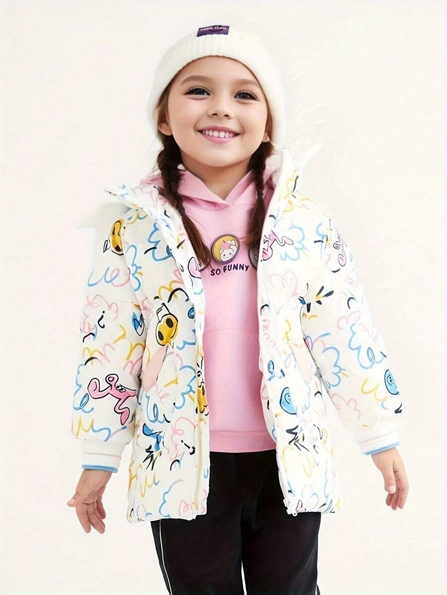 Annil Chaqueta acolchada de media longitud de invierno, de moda informal y cálida, para niños y niñas