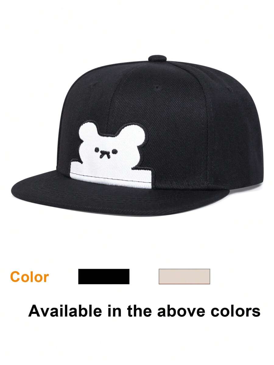1pc Unisex Kids Cartoon Bear Printed Baseball Cap, Adjustable Hip Hop Hat, Outdoors Sun Protection, Casual For Spring & Autumn, Suitable For Boys & Girls