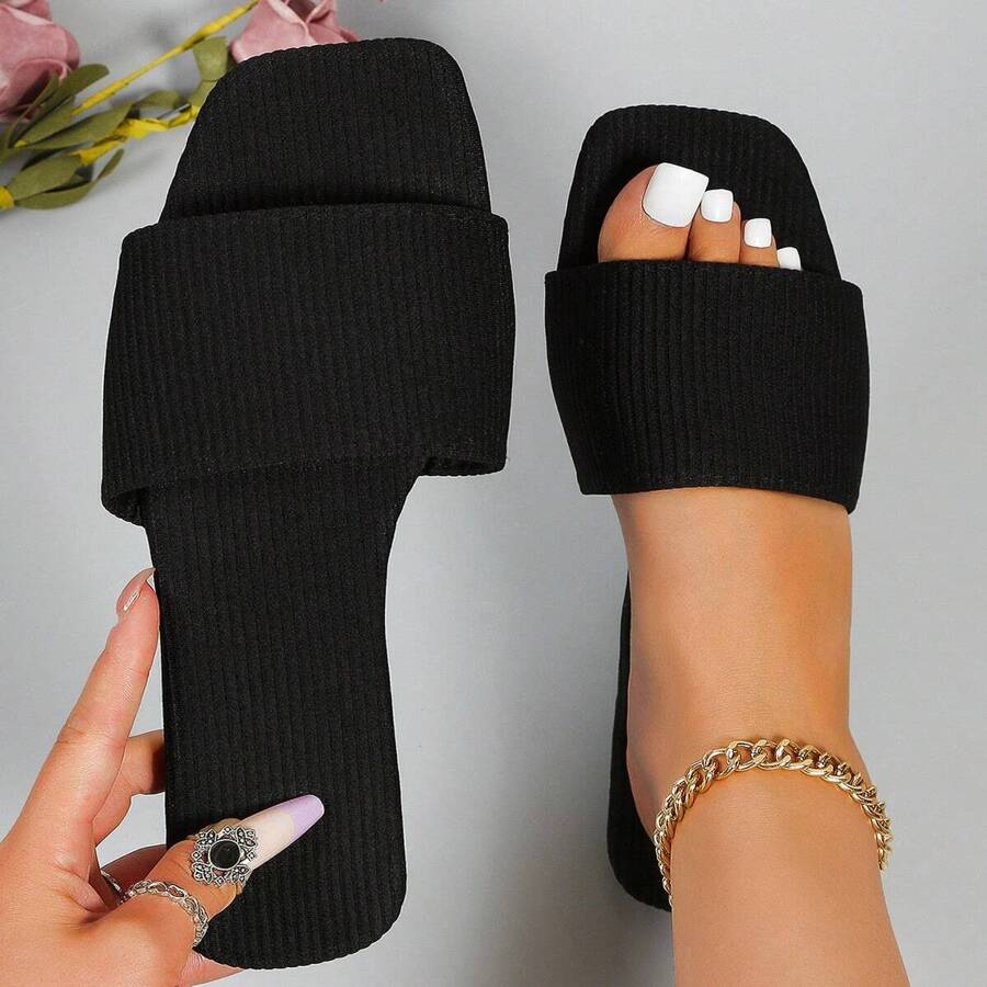 Sandalias planas de moda para mujeres, chanclas antideslizantes lindas para primavera y verano, sandalias planas clásicas, elegantes sandalias estilo europeo