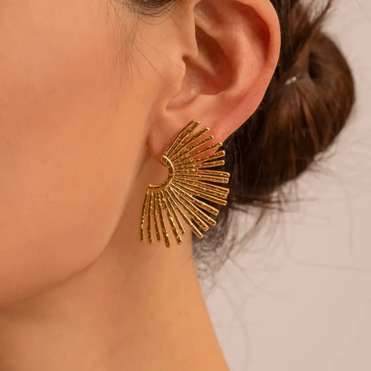 Exaggerated Popular Fan-Shaped Earrings In European And American Style