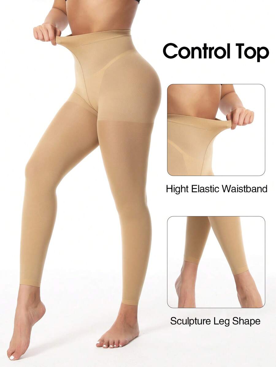 Medias De Seda 70d Para Mujer, Medias Sexys Moldeadoras A La Moda, Longitud Recortada, 1 pieza