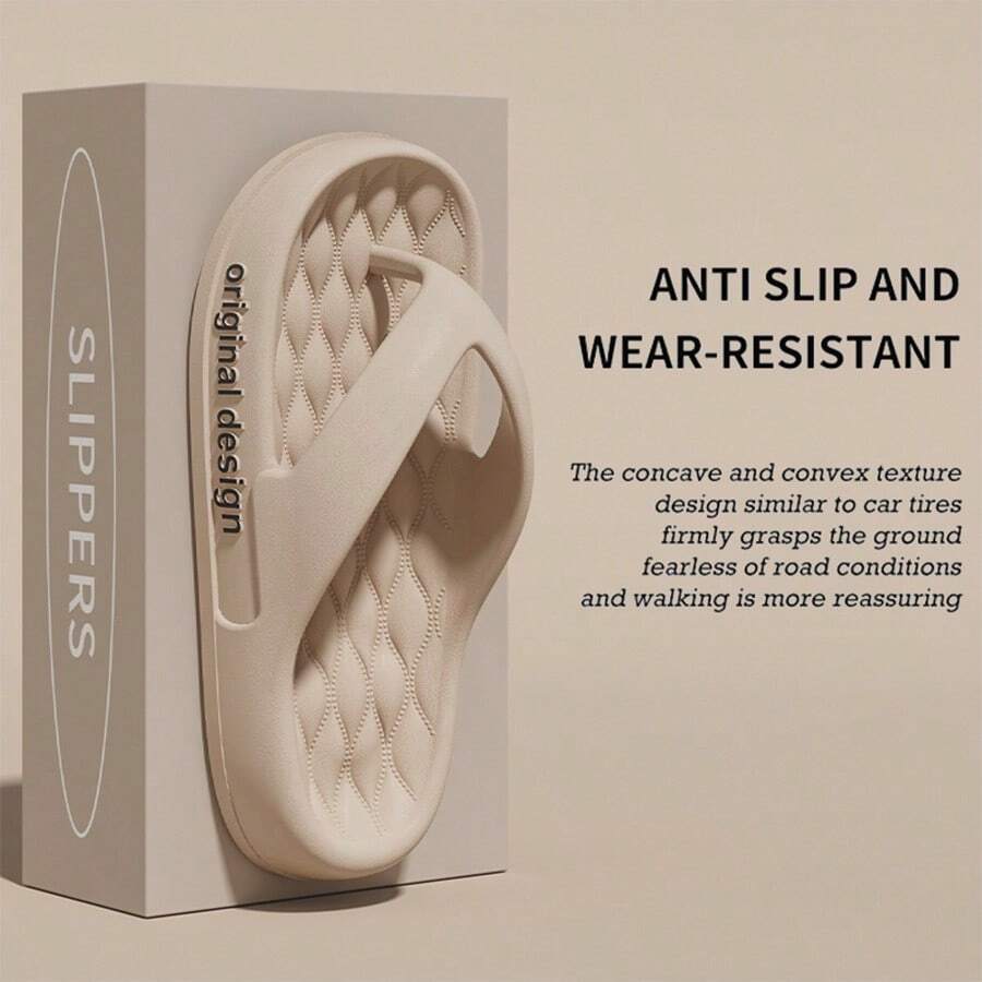Chanclas de moda para mujer/hombre con suela gruesa, adecuado para usar en exteriores en verano, pantuflas antideslizantes para baño/playa