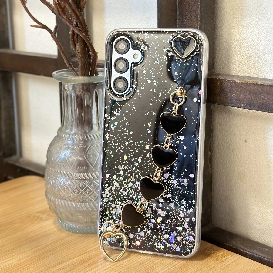 1pc Galaxy Glitter Heart DIY Bracelet & Phone Case Compatible With IPhone/ Compatible With Samsung/ Compatible With OPPO/ Compatible With Huawei Phones