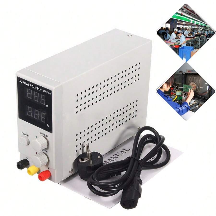 Laboratory Power Supply, 0-30V 0-10A DC Power Supply Adjustable Direct Current Supply, Adjustable Power Supply With LED Display, Power Supply Current Measuring Devices, Stabilized Switching Power Supply