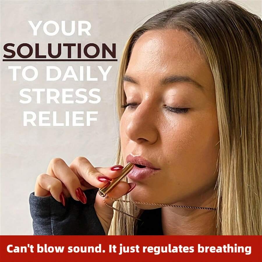1 pieza/Set de 4 piezas Collar de respiración para ansiedad y estrés, dispositivo Calmigo de relajación para meditación, herramienta de respiración profunda para ataque de pánico, regalo de alivio de meditación para hombres y mujeres