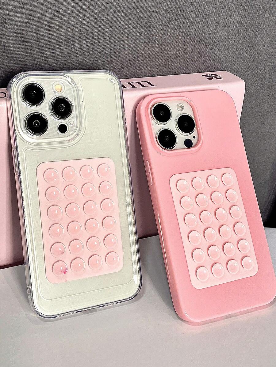 Apple telefoonhouder 2 stuks/pak groot gat Jelly Space Shell zuignap anti-drop telefoonhoesje compatibel met iPhone