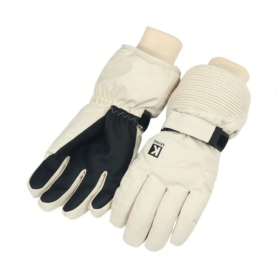 1 paio di guanti invernali unisex, guanti con tocco capacitivo foderati in pile spesso per attività all'aperto come equitazione, alpinismo, sci, guanti termici antivento e resistenti al freddo per moto, scaldamani, guanti da sci, guanti da neve