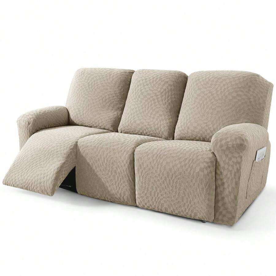 Sofa Recliner Covers Newest 5-Piece, Fashion Recliner Couch Slipcovers With Pockets Both Side, 2024 Soft Durable Jacquard Fabric Pet Friendly Lazy Boy Reclining Protector
