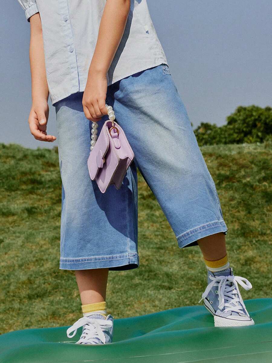 Annil Mädchen Denim Captcha Sommer Kollektion, Schüler Mode Lässig Shorts