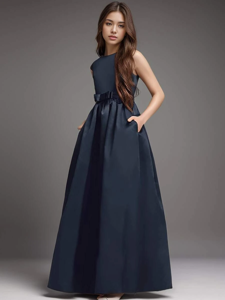 Teen Girl Blue Long Dress Formal Dress For Birthday Parties And Performances