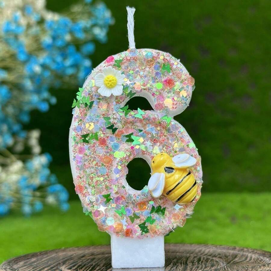 1 pieza Vela numérica para pastel de cumpleaños, decoración de fiesta, celebración de cumpleaños. Vela de número de pastel creativa decoración hecha a mano de fiesta de sirena rosa, Navidad