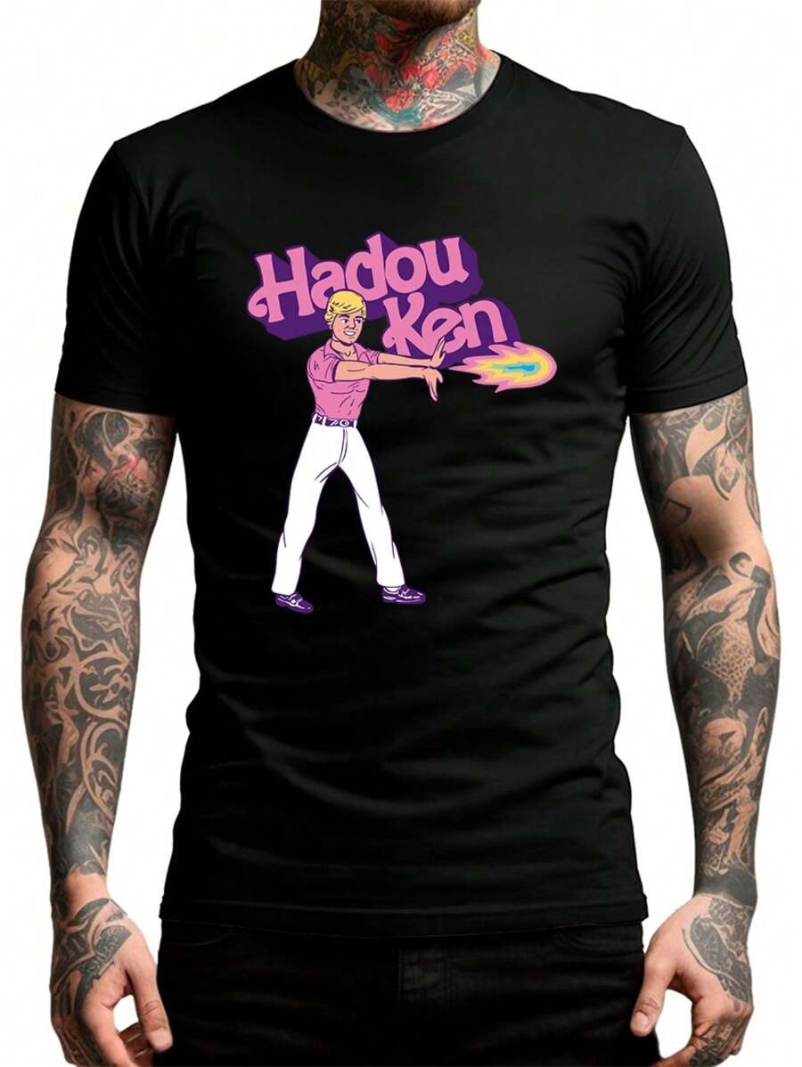 Camiseta "Hadou Ken B a r b ie"Unissex 100% Algodão Lançamento Streetwear Envio Rapido Tamanhos Plus Size