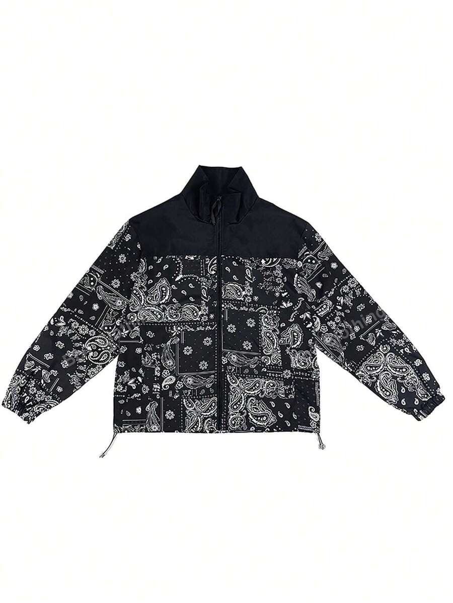 Women's Jacket With Letter Print And Contrast Color Coat Suitable For Spring And Autumn