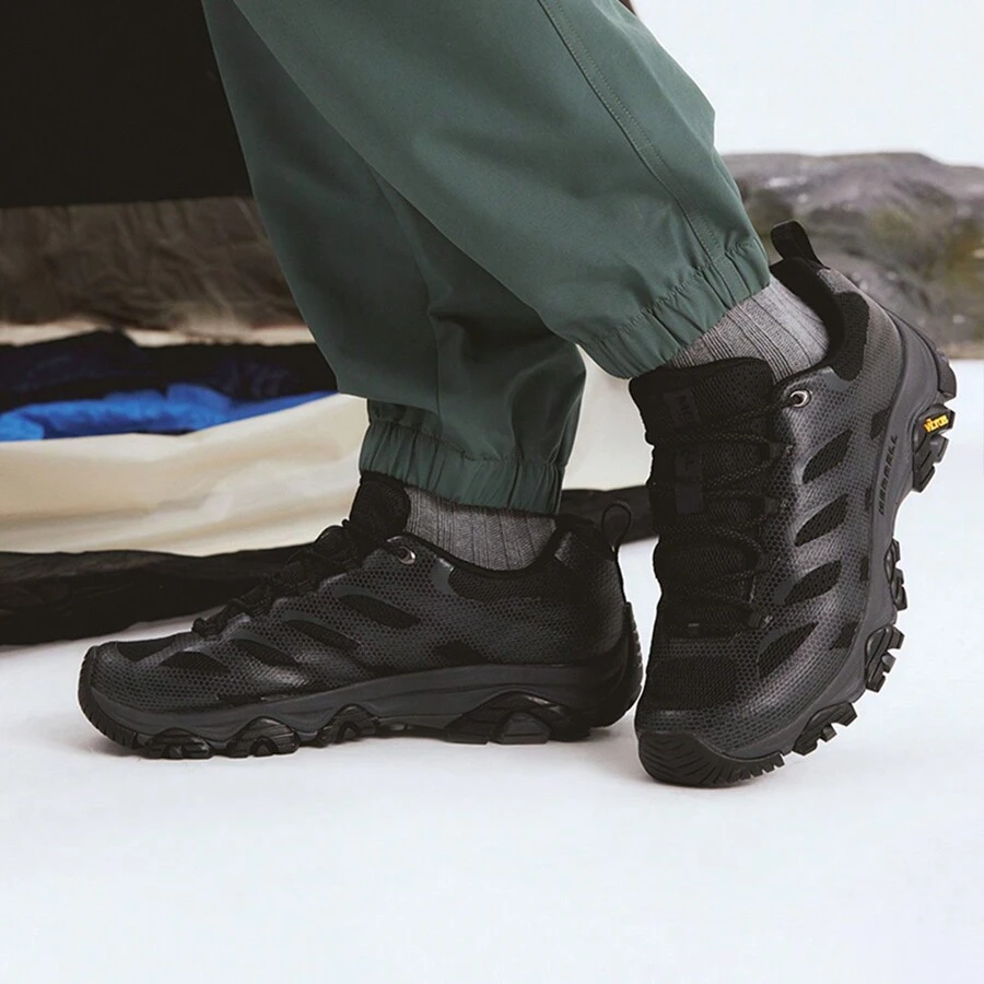 MOAB 3 EDGE-wandelschoenen, nieuwe versie met veters, antislip, slijtvast, schokabsorptie, professionele bergschoenen voor heren
