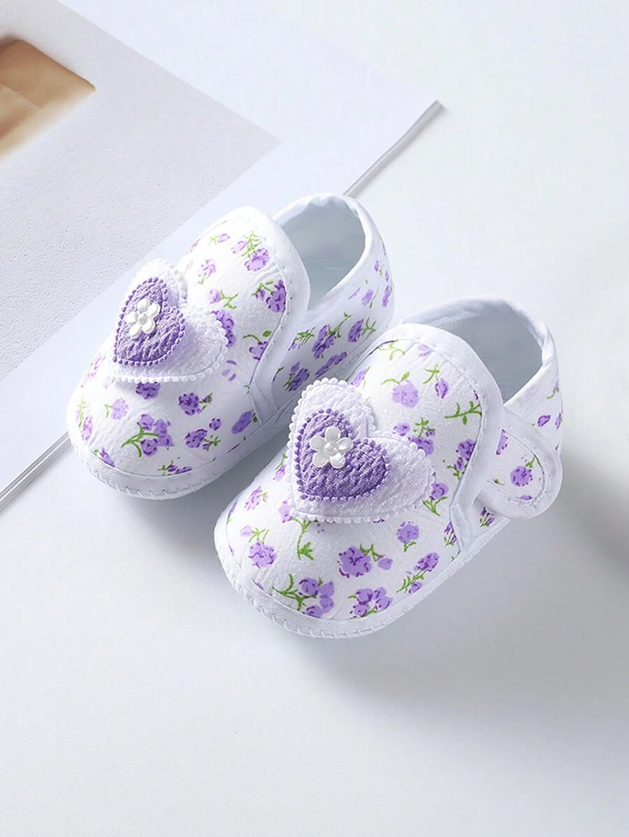 1 Paar Baby Mädchen schöne Ditsy Floral Weiche, atmungsaktive und bequeme Cartoon rutschfeste süße und niedliche Prinzessin Stil Fußbodensocken für frühe Bildung, Indoor-Kleinkind-Krabbeln und täglichen Gebrauch