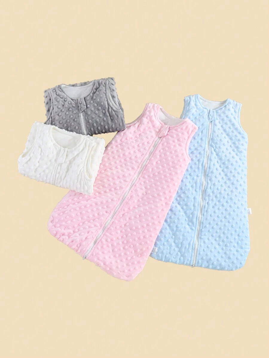 Newborn Baby Sleeping Bag, 0-6 Months, Quilted Velour Backless Vest Style Swaddle Wrap Blanket For , With Sleeveless And Anti-Kick Design