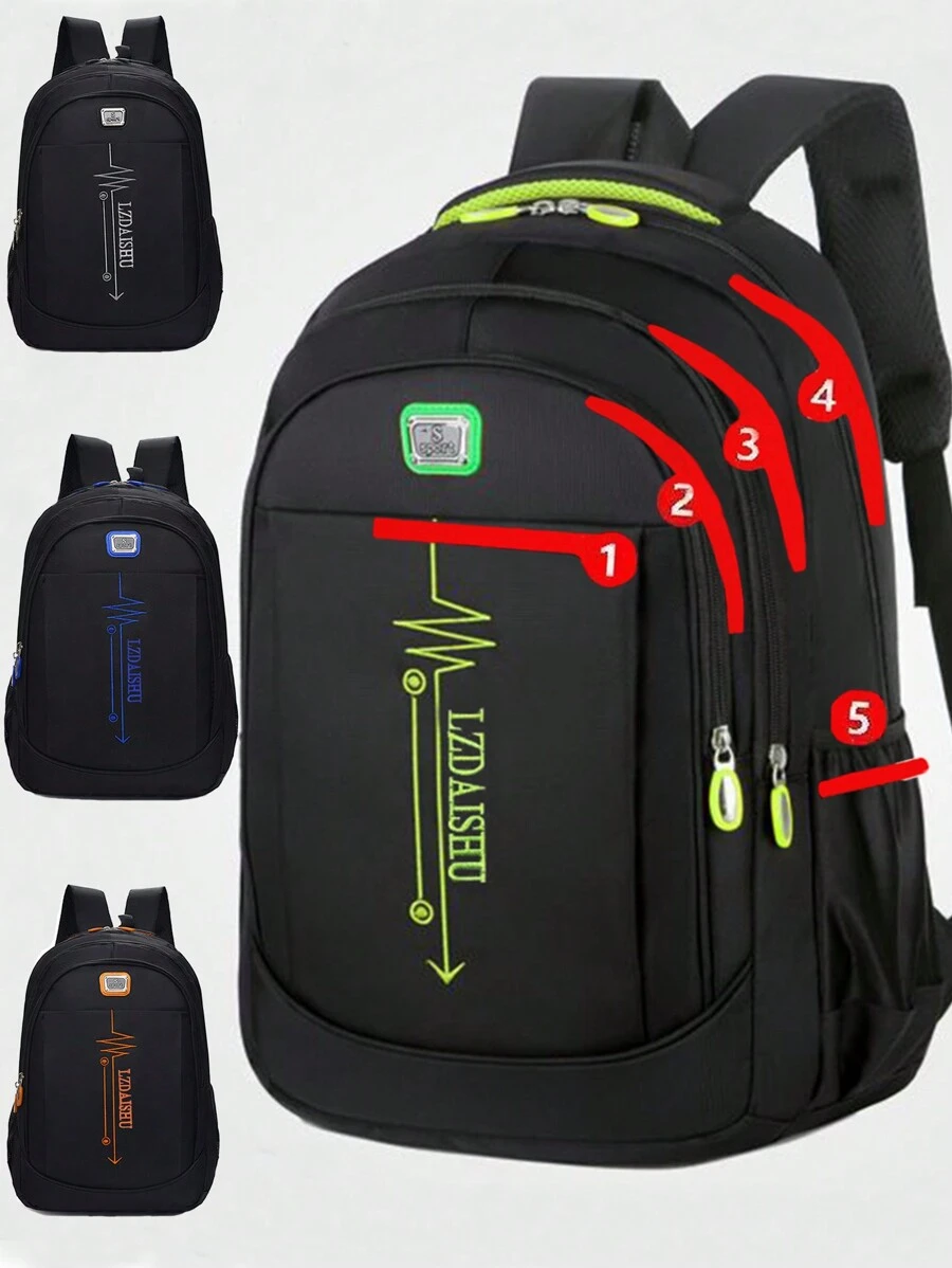 Mochila de gran capacidad en versión coreana para estudiantes masculinos de secundaria y preparatoria, mochila escolar de ocio y viaje de tela oxford, suministros escolares, bolsa de Navidad, multiusos, casual, vacaciones, viajes, gimnasio, regreso a la escuela, playa, laptop, deportes, senderismo, fin de semana, primavera