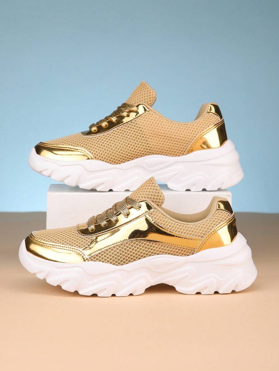 2024 Summer Women's Mesh Shoes - Fashionable, Versatile, Shiny Finish, Lightweight, Comfortable, Breathable, Thin Sole Sneakers